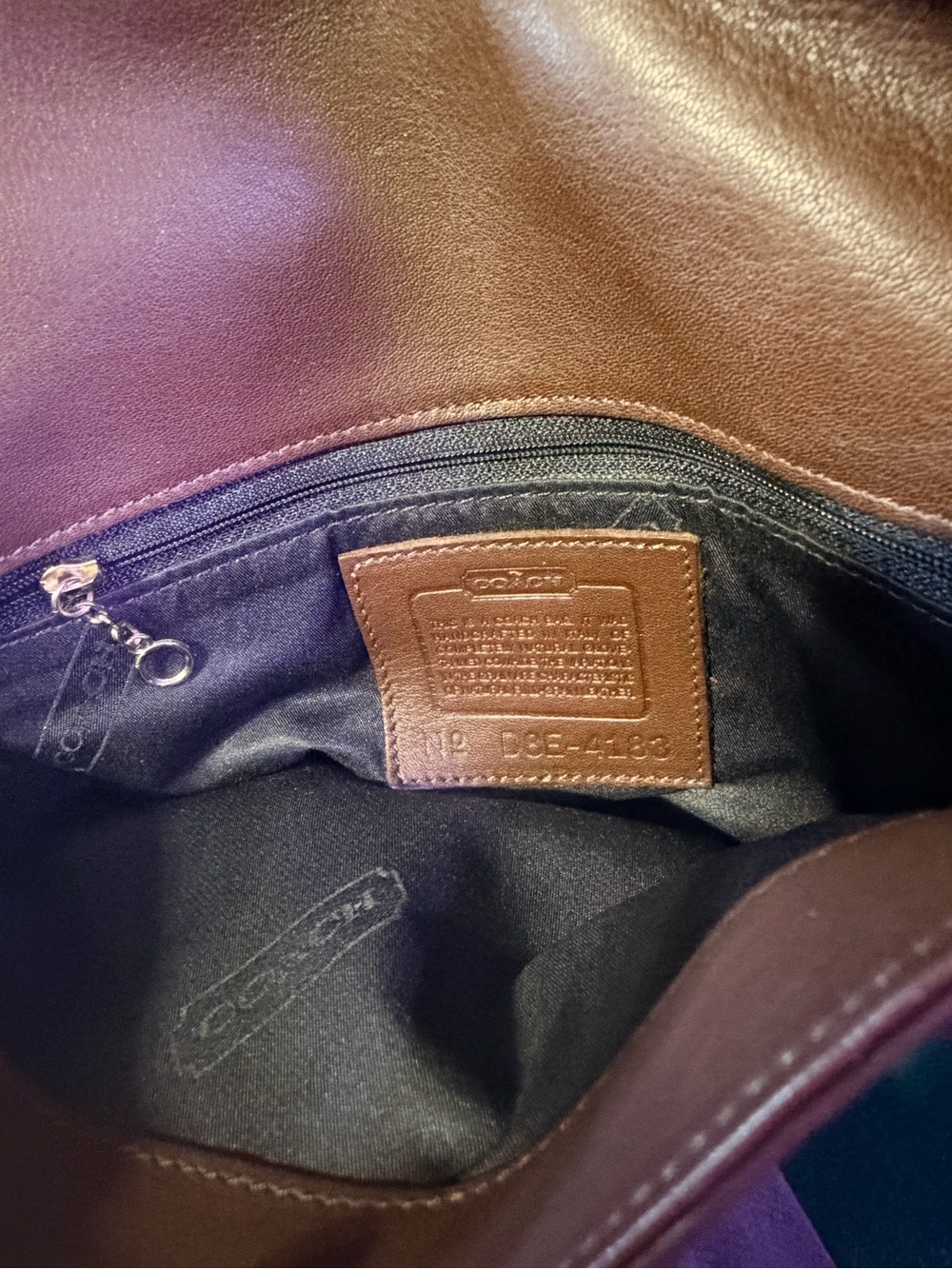Vintage Coach Lexington Flap 4183 Mahogany Leather Shoulder Bag 1998 Italy - Picture 4 of 9